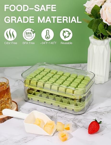 Ice Cube Tray 2 Pack Trays for Freezer