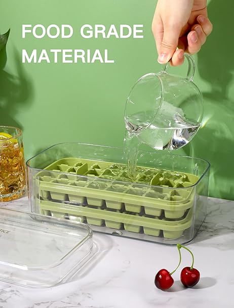 Ice Cube Tray 2 Pack Trays for Freezer