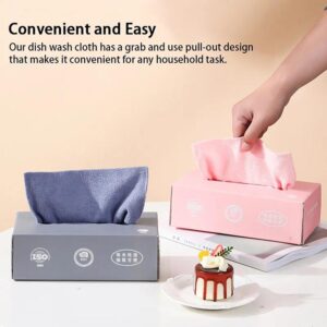 1 Box of 20 Pcs Microfiber Extractable Design Rag Kitchen Towel Dishcloth  Reusable Cleaning Cloth Daily Dish Towel